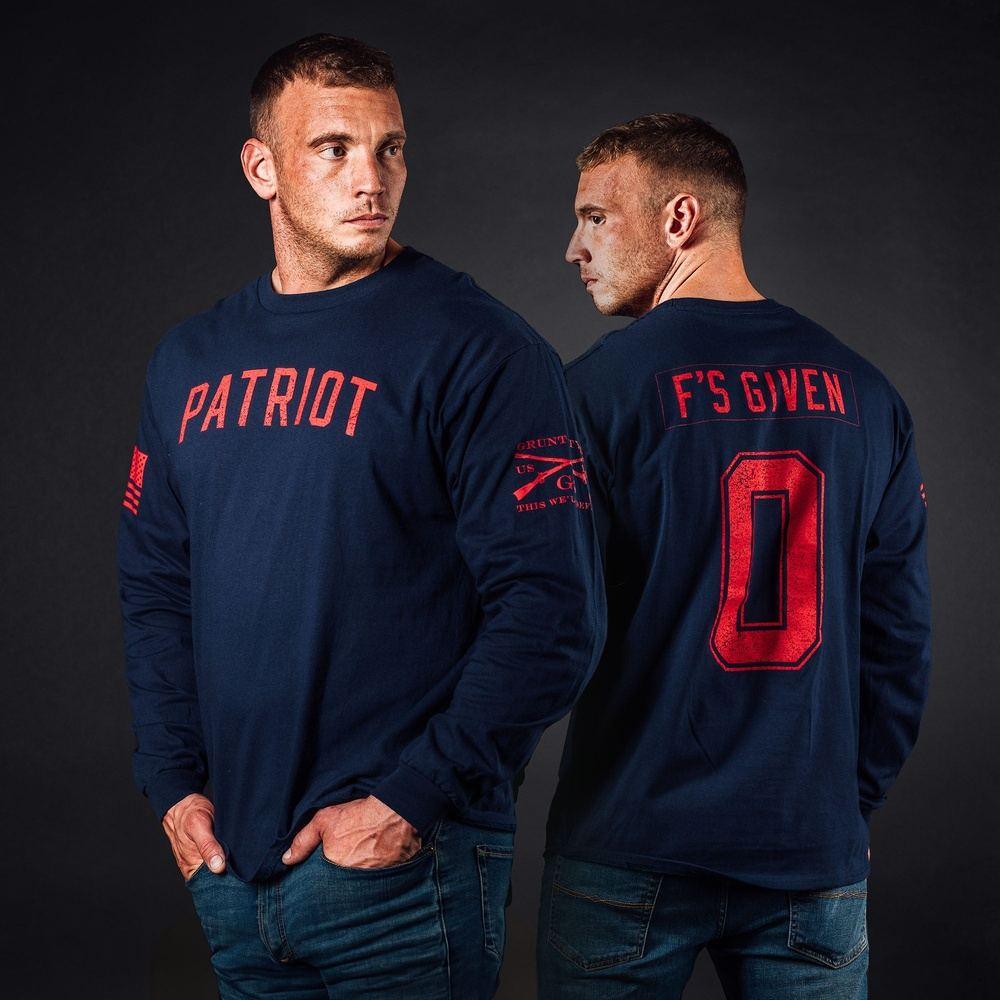 Men's Zero F's Given Long Sleeve - Patriotic Shirts – Grunt Style, LLC