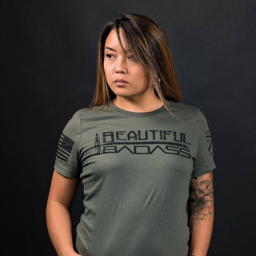 Women's Beautiful Badass Relaxed Fit T-Shirt - Military Green