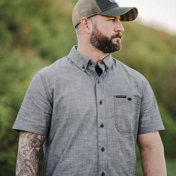 Men's Everyday Chambray Button Down - Heather Black