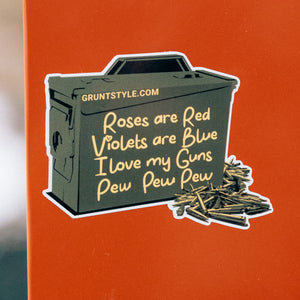 Love Guns Poem Sticker