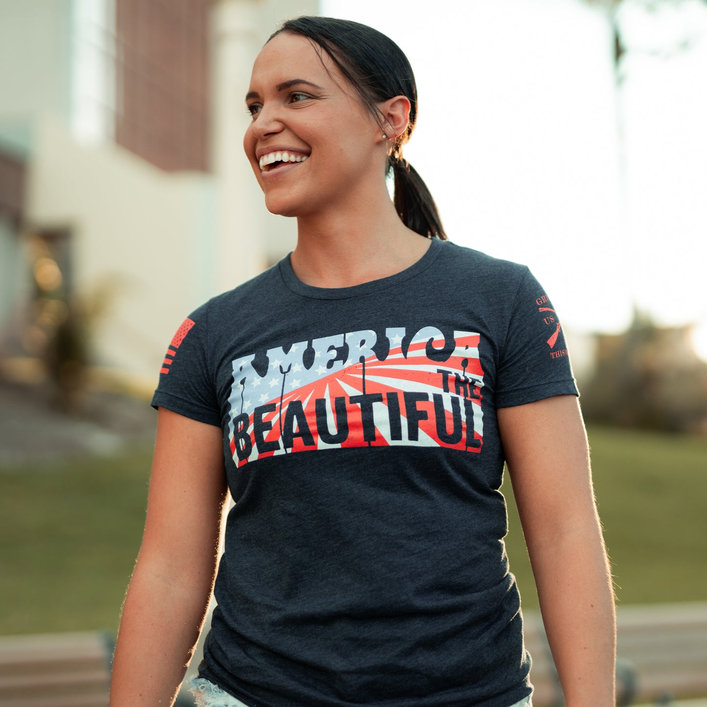 America the Beautiful - Patriotic Top for Women