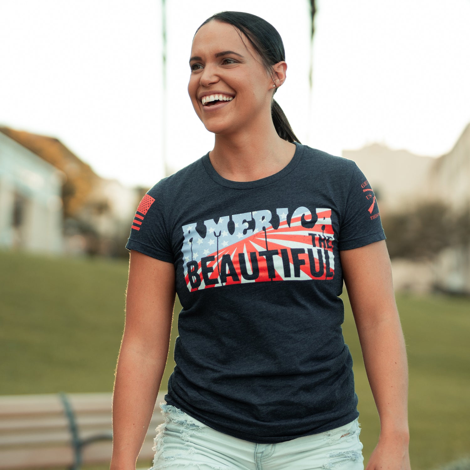 America the Beautiful - Patriotic Shirt for Women