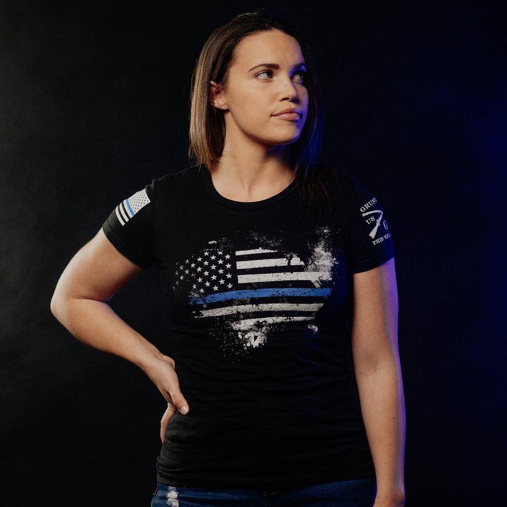 Blue Line Police Shirts Grunt Style Blue Line American Acid T