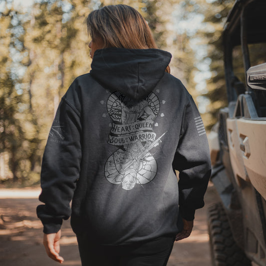 Women's Heart and Soul of a Warrior Hoodie - Black
