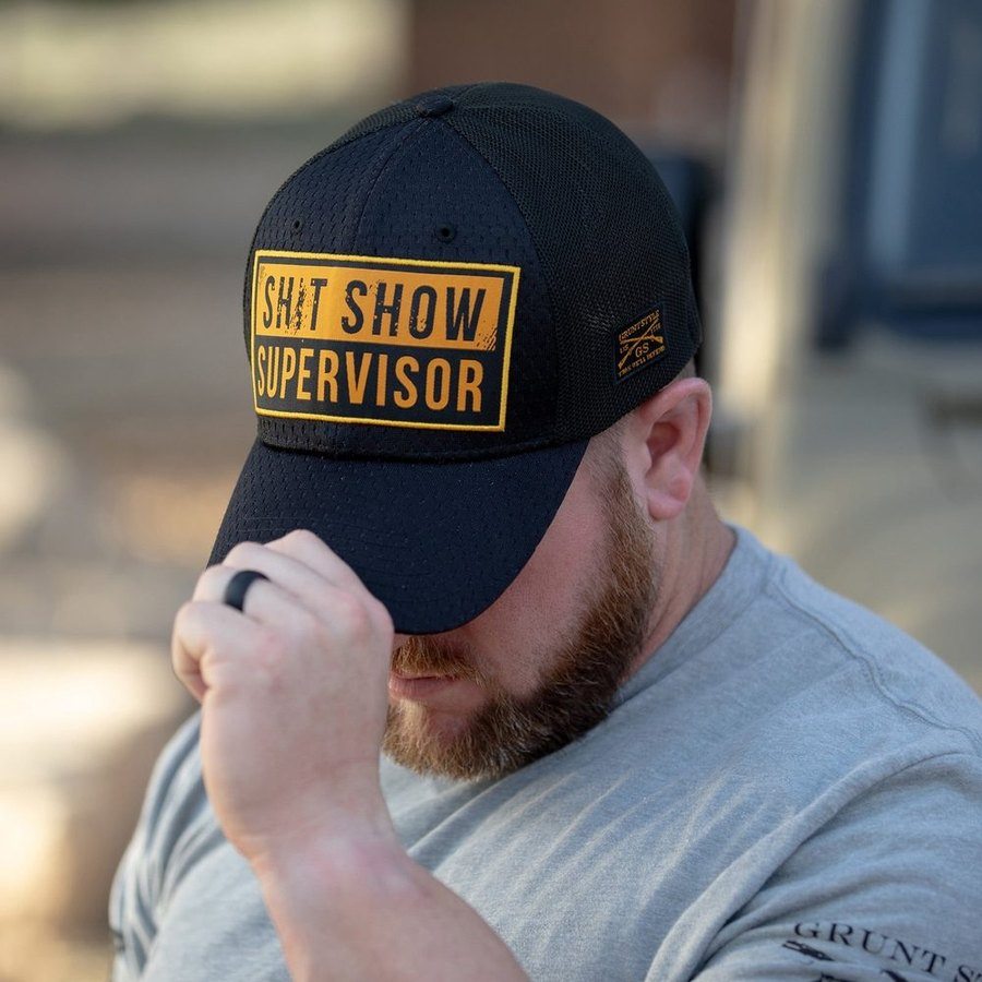 Sh*t Show Supervisor Stretch Fit Hat - Black – Grunt Style, LLC