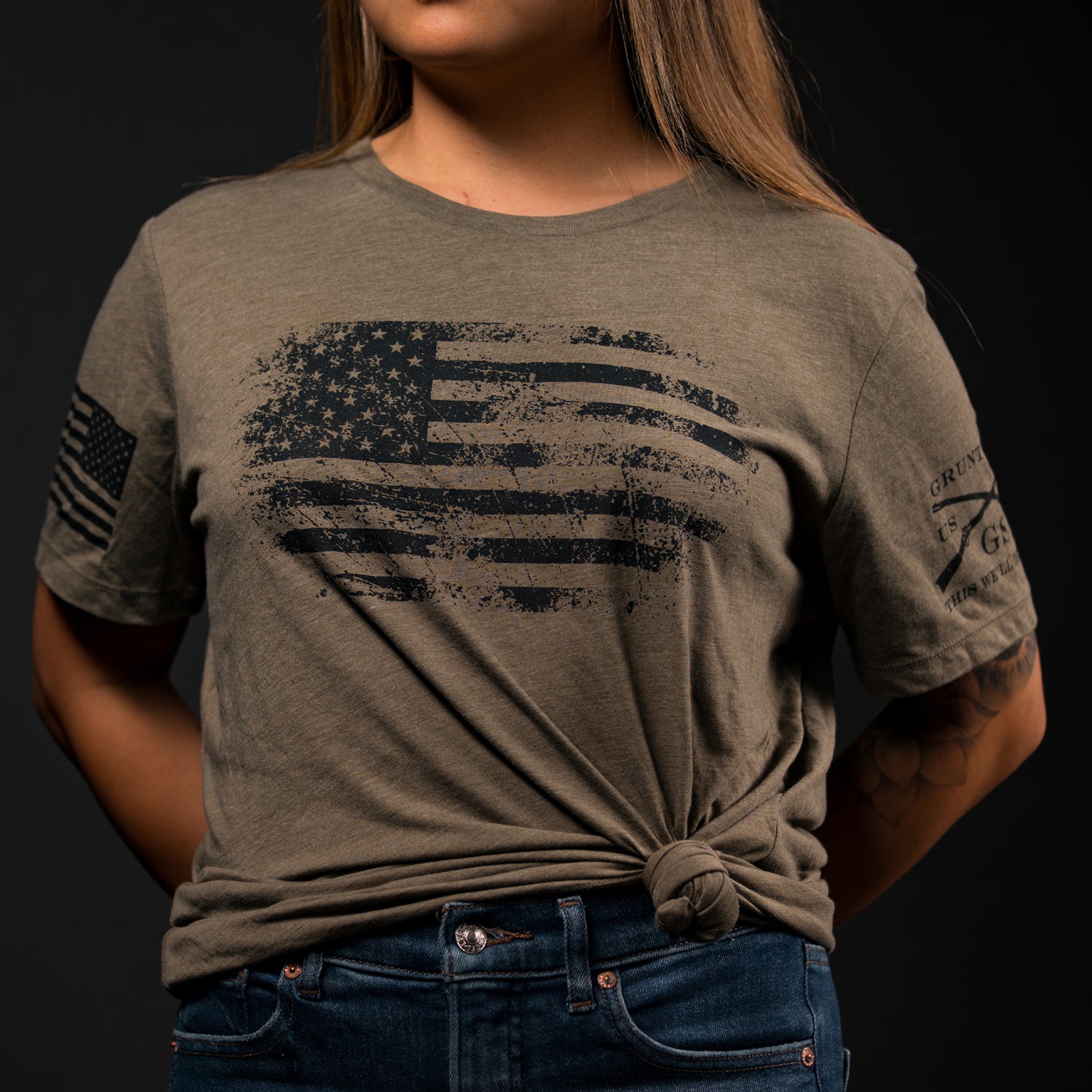 Women's Patriotic T-Shirt - American Flag 
