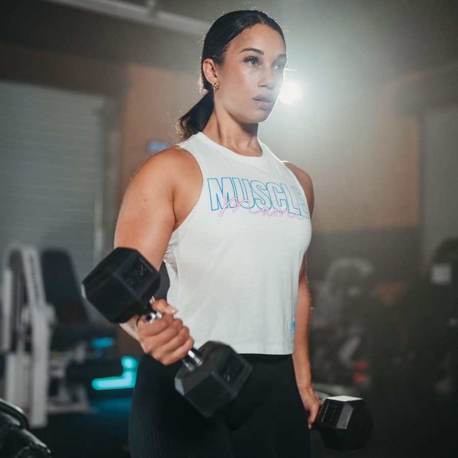 Muscle Razorback Women's Muscle Mami Racerback Cropped Tank - White – Grunt Style, LLC