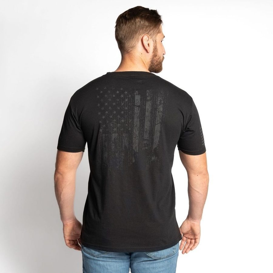 Grunt Style Blackout 1776 Flag T-Shirt - Black