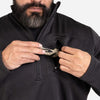 Grunt Style Men's 1/2 Zip Waffle Top - Black
