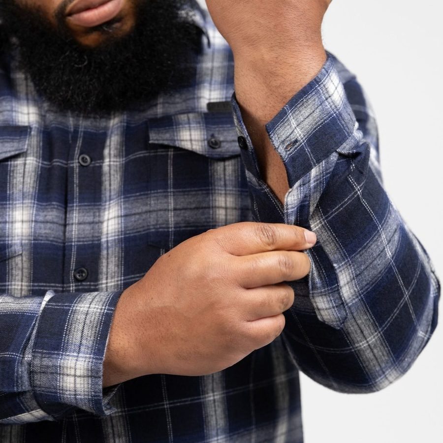 Men's GS Plaid Flannel - Navy – Grunt Style, LLC