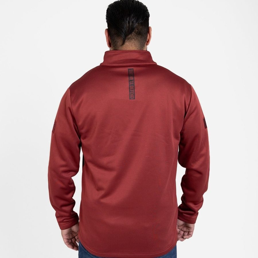 Grunt Style Men's Waffle Top Full-Zip Jacket - Red Plum