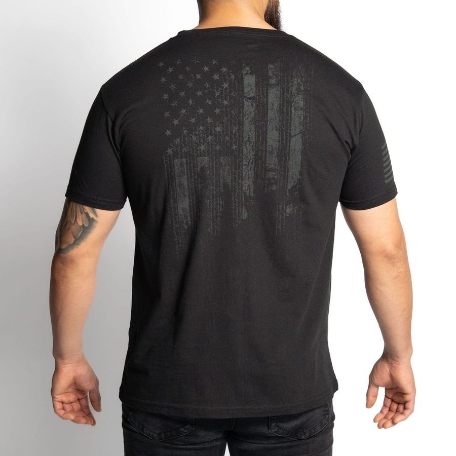 Grunt Style Blackout 1776 Flag T-Shirt - Black