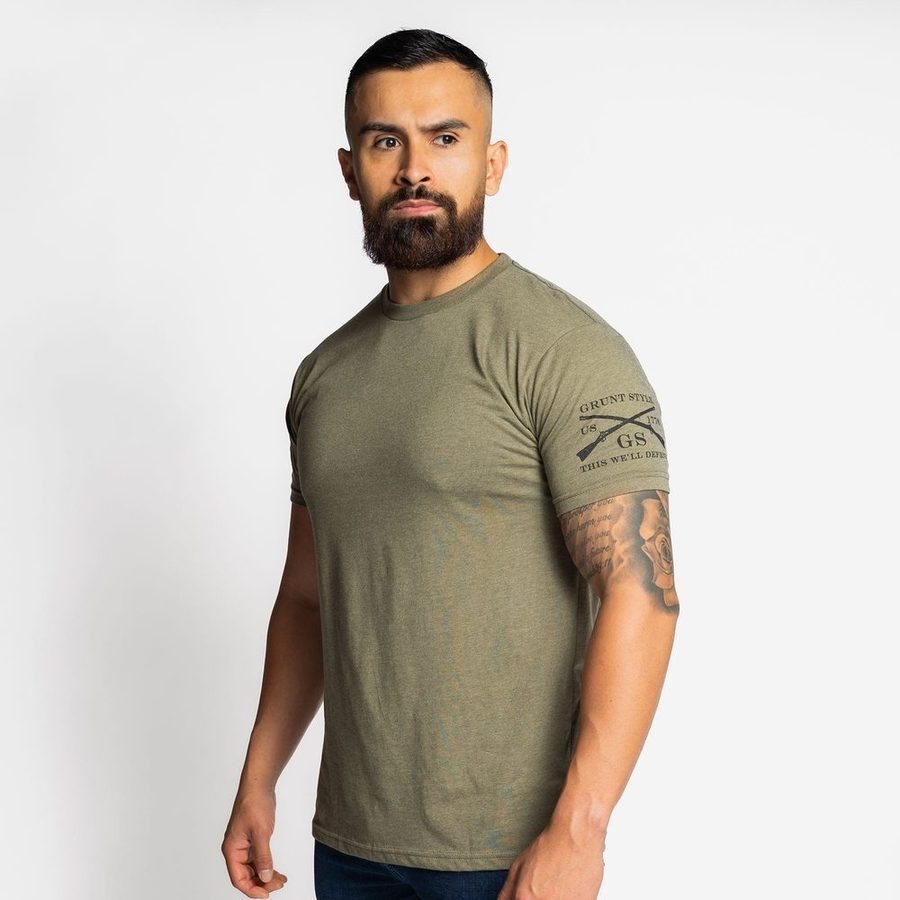 T-shirt Grunt Style 'Defined By Dad' - Verde Militare, Uomo