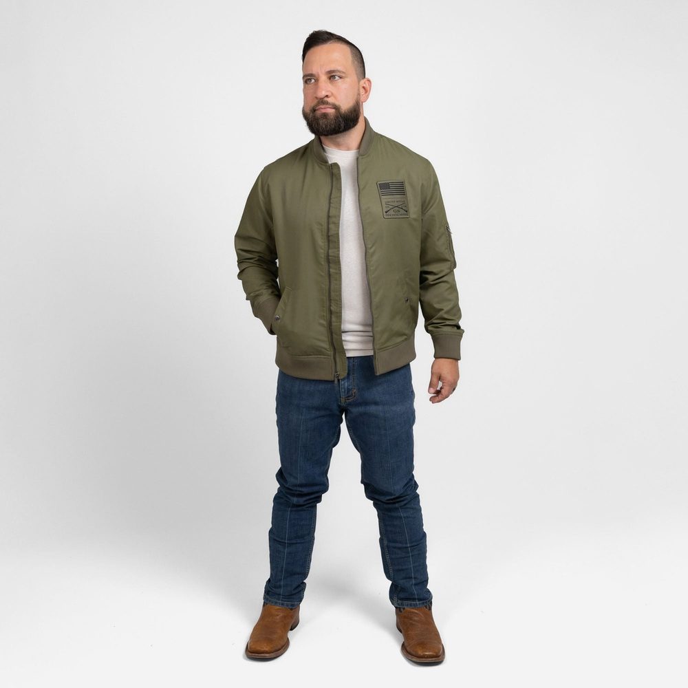 Grunt Style Men's Stealth Bomber Jacket - Military Green