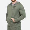 Grunt Style Men's All-Day 1/4 Zip Hoodie - Heather Military Green