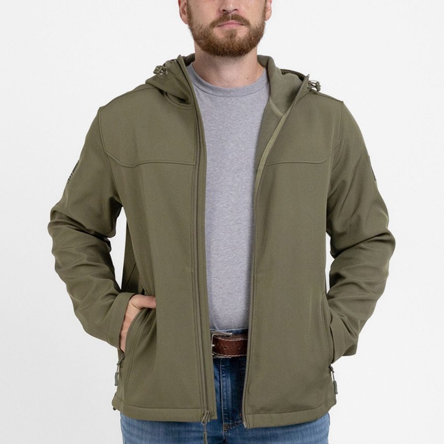 Men's Soft Shell Jacket - Military Green