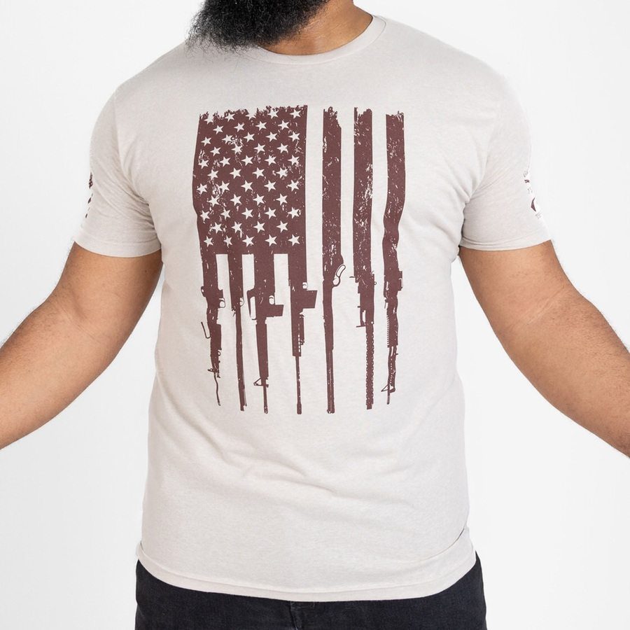 Grunt Style Rifle Flag T-Shirt - Sand