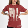 Grunt Style Women's Rifle Flag Boyfriend Fit T-Shirt - Red Plum