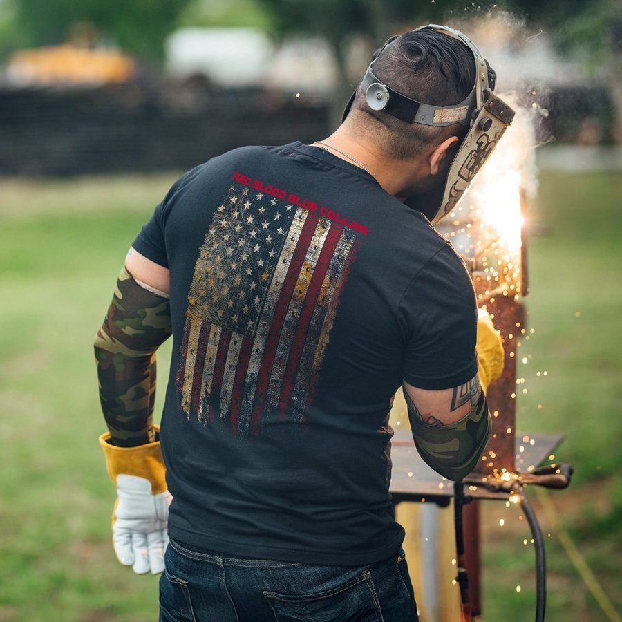 Red Blood Blue Collar® T-Shirt Black – Grunt Style, LLC