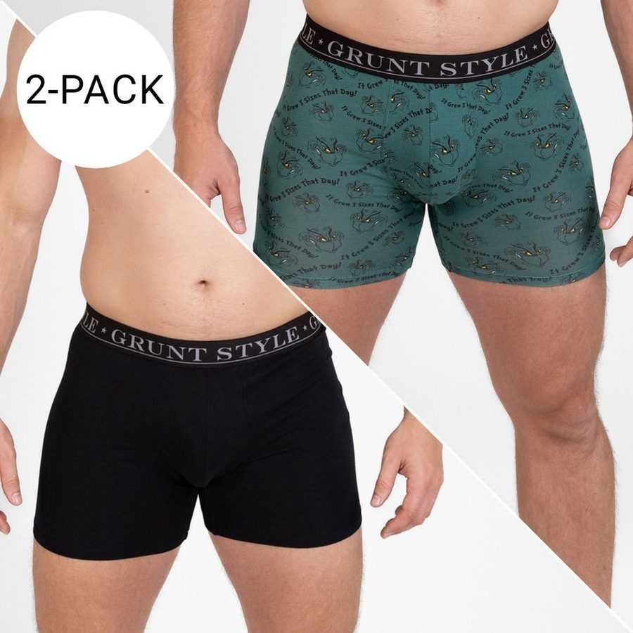 Base Command 2-Pack Boxer Briefs - Black & Grinch Grows