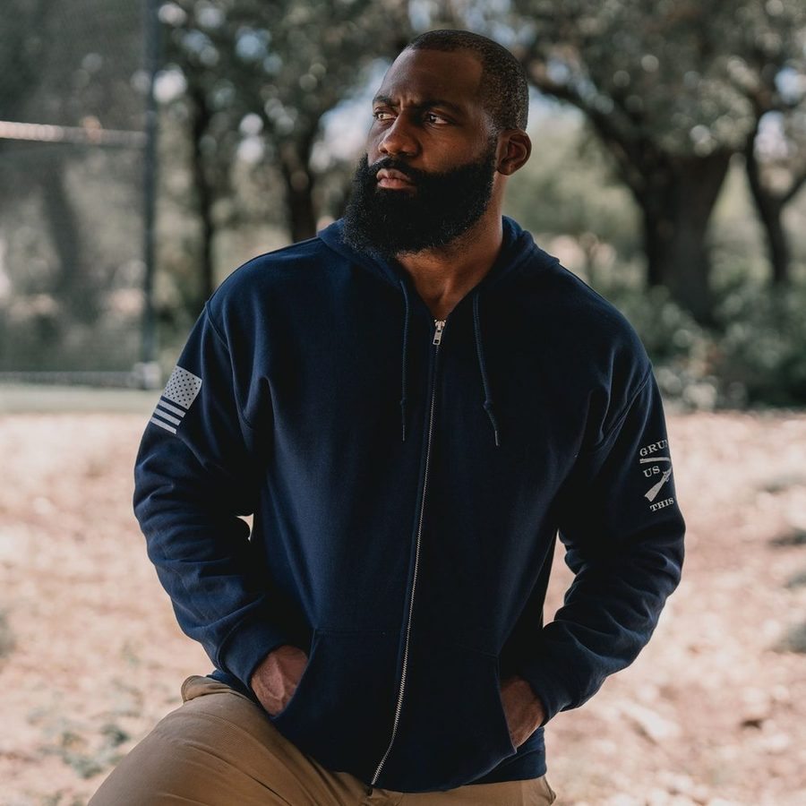 Grunt Style Basic Full-Zip Hoodie - Navy – Grunt Style, LLC