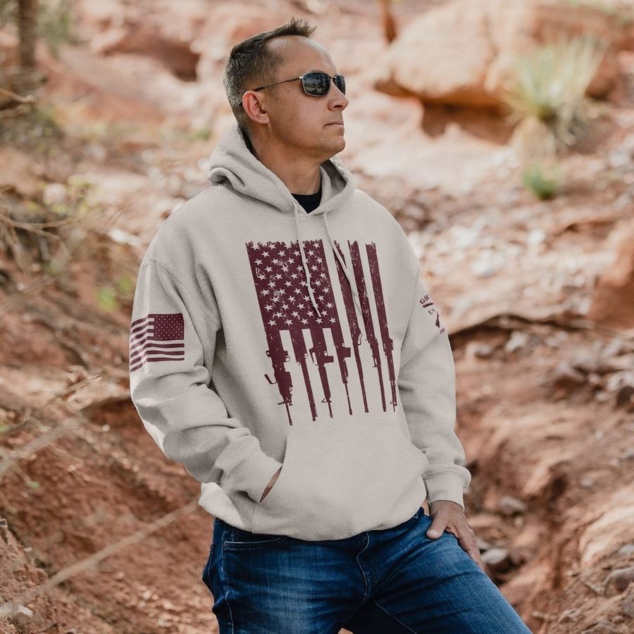 Rifle Flag Hoodie - Sand