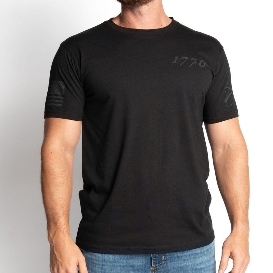 Grunt Style Blackout 1776 Flag T-Shirt - Black
