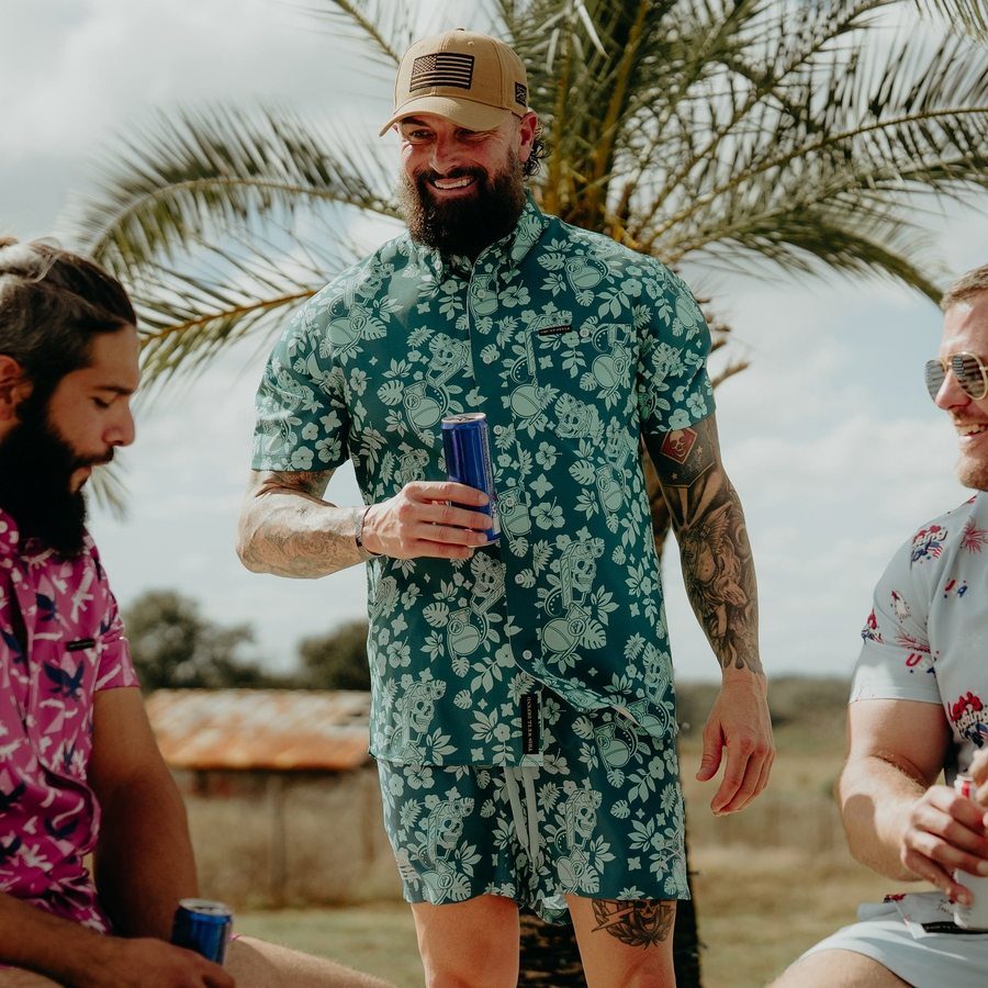 Men's Commander Button Down - Tropical Death Harbor – Grunt Style, LLC