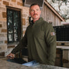 Fleece Henley - Military Green