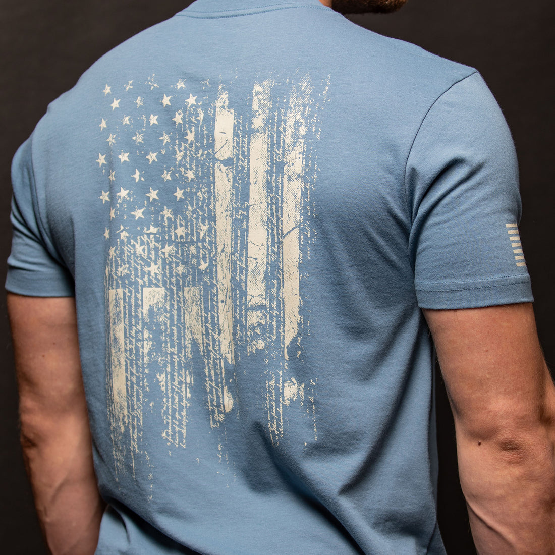 Pocket T-Shirt with an American Flag 