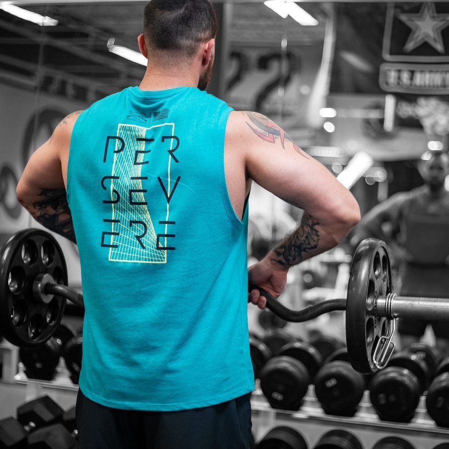 Never Quit Muscle Tank - Heather Aqua – Grunt Style, LLC