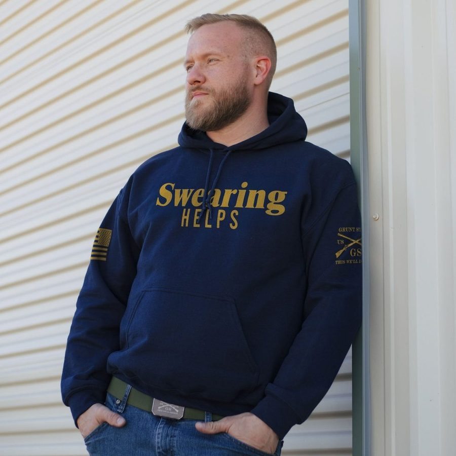 Grunt Style Swearing Helps Hoodie - Navy