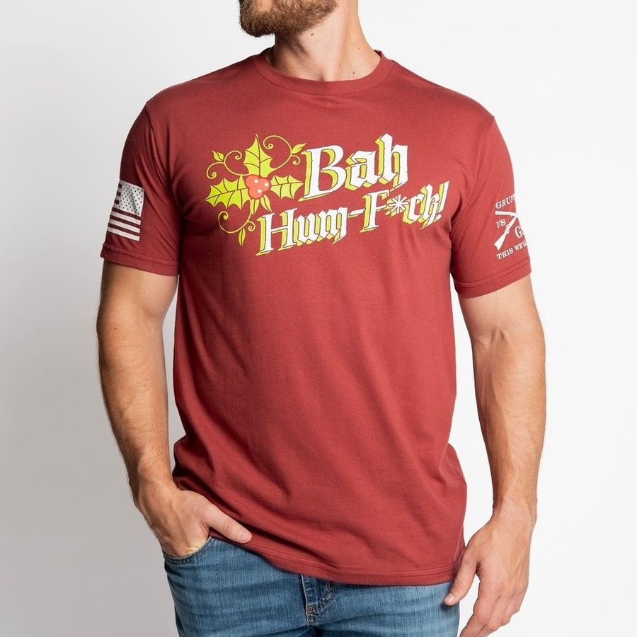 Grunt Style Bah Hum-F*ck T-Shirt - Red Plum