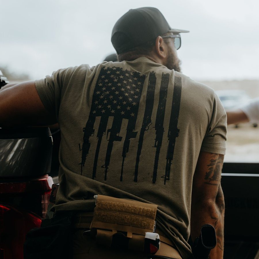 Rifle Flag 2.0 T-Shirt - Military Green – Grunt Style, LLC
