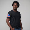 USA Flag Basic T-Shirts - Black - 5 Pack