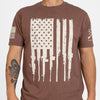 Grunt Style Rifle Flag T-Shirt - Heather Brown