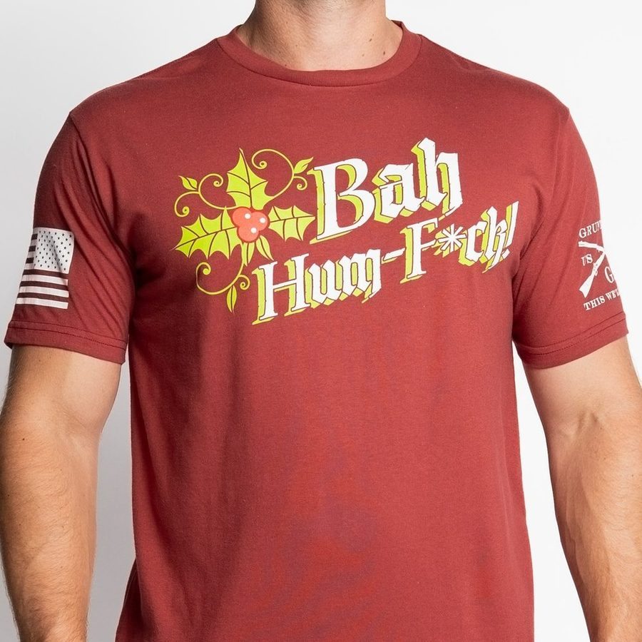 Grunt Style Bah Hum-F*ck T-Shirt - Red Plum
