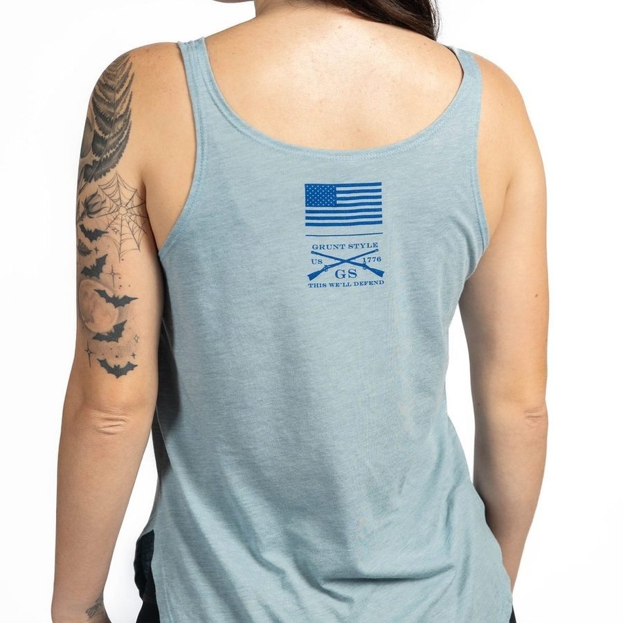 ifsixwasnine FLAG総柄タンクトップ Women's Ammo Flag 2.0 Flowy Tank - Stonewash Denim – Grunt Style, LLC