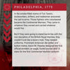 Text about the Continental Marines in Philadelphia, 1775, with a red border and emblem.