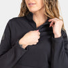 Grunt Style Women's 1/2 Zip Waffle Top - Black