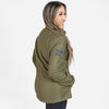 Grunt Style Women's 1/2 Zip Waffle Top - Military Green