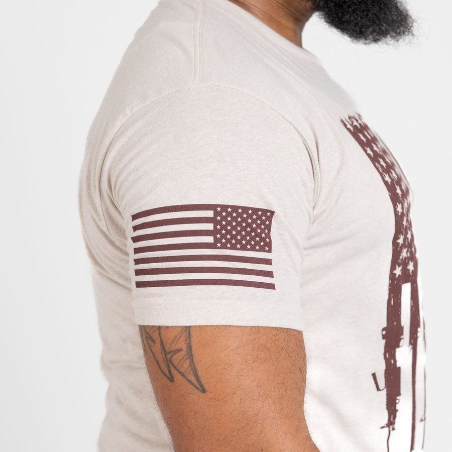 Grunt Style Rifle Flag T-Shirt - Sand