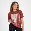 Grunt Style Women's Rifle Flag Boyfriend Fit T-Shirt - Red Plum