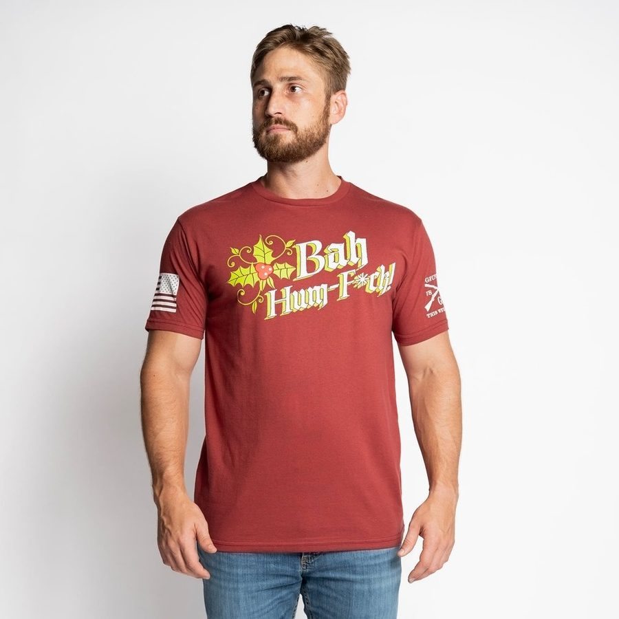 Grunt Style Bah Hum-F*ck T-Shirt - Red Plum
