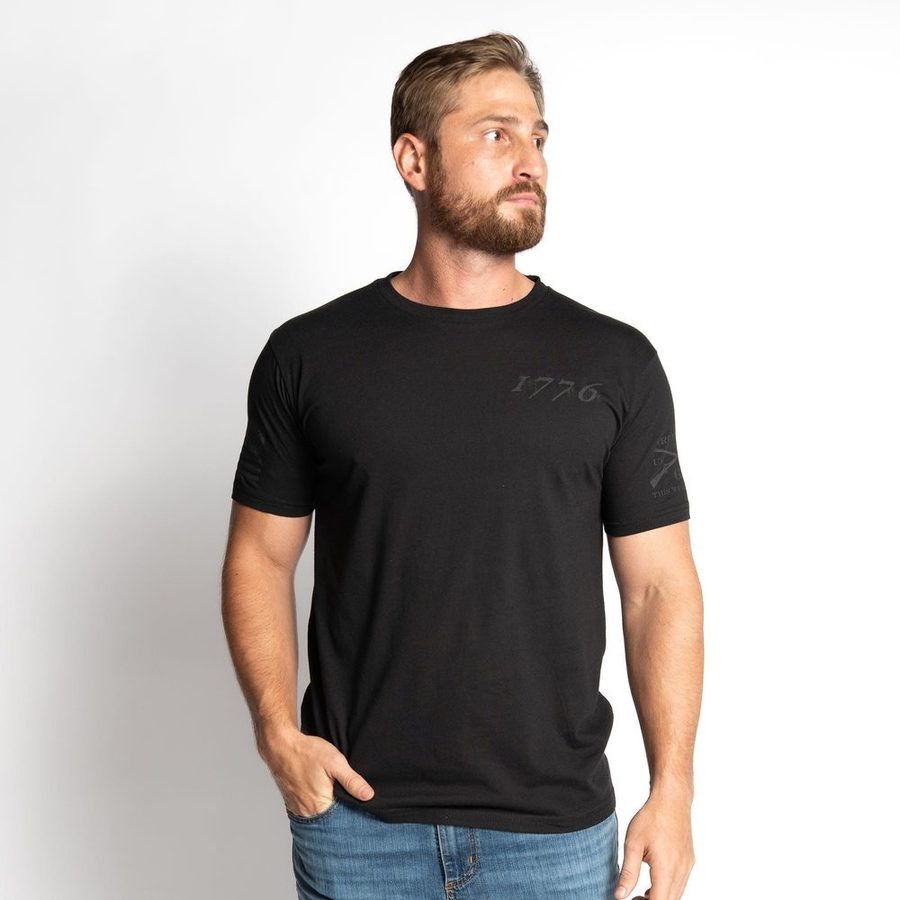 Grunt Style Blackout 1776 Flag T-Shirt - Black