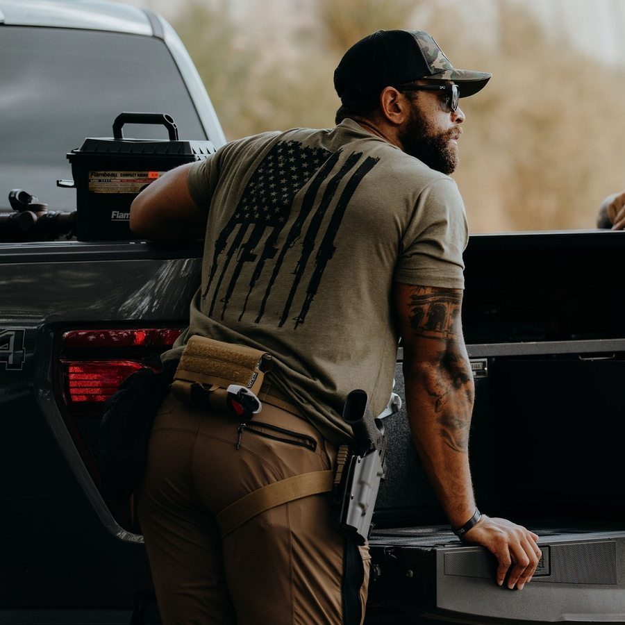 Rifle Flag 2.0 T-Shirt - Military Green – Grunt Style, LLC