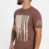 Grunt Style Rifle Flag T-Shirt - Heather Brown