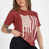 Grunt Style Women's Rifle Flag Boyfriend Fit T-Shirt - Red Plum