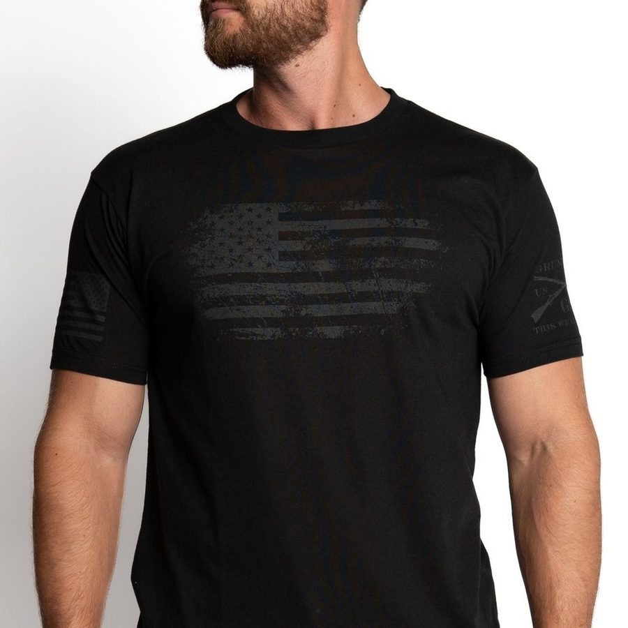 Blackout Vintage American T-Shirt - Black