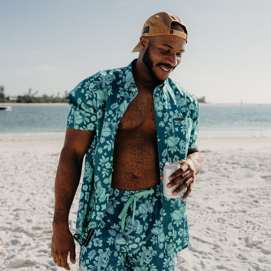 Men's Commander Button Down - Tropical Death Harbor – Grunt Style, LLC